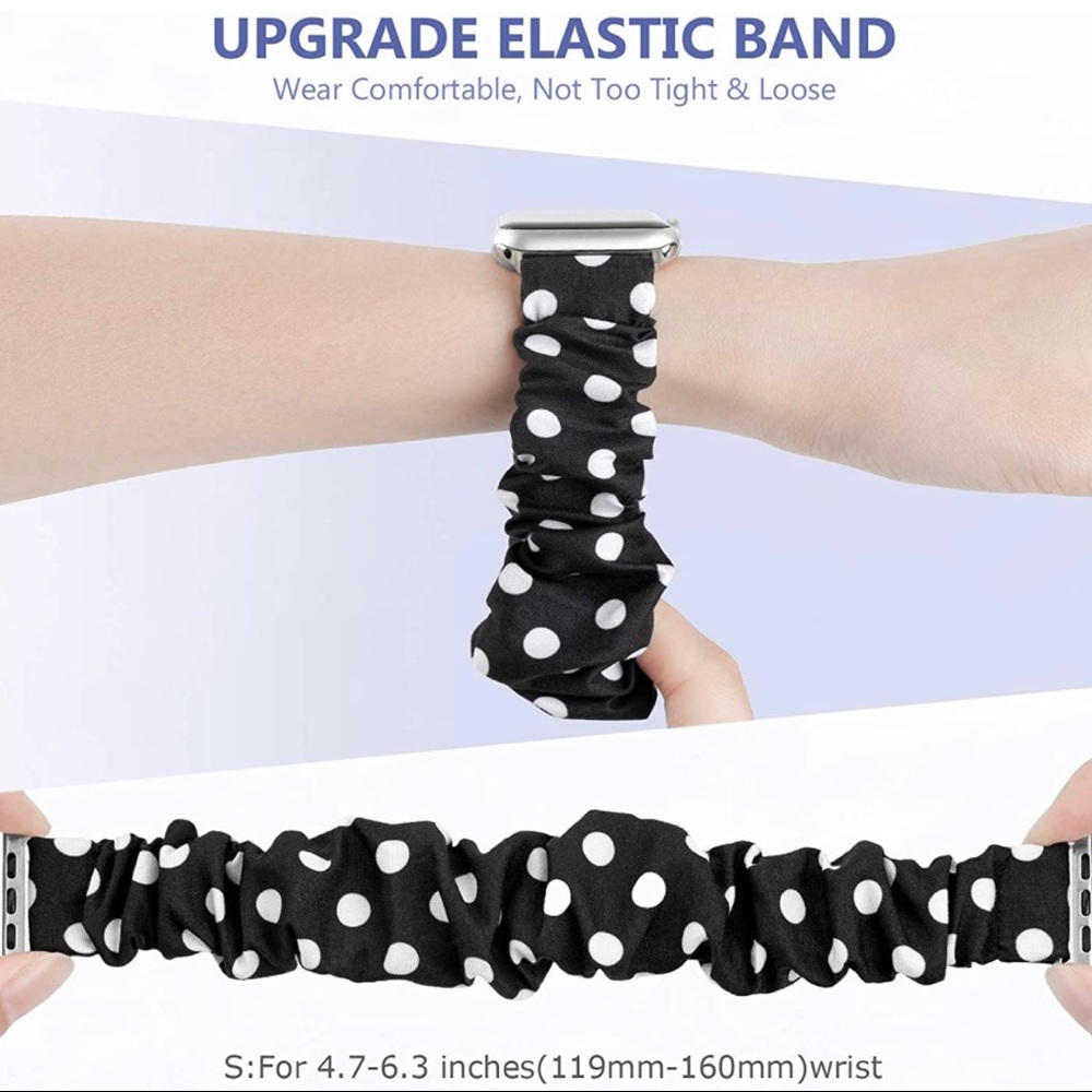Apple Watch Band 38mm/40mm Black & White Polka Dot - Picture 3 of 7